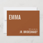 Simple Terracotta Junior Bridesmaid proposal Kaart Notitiekaartje (Voorkant)