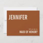 Simple Terracotta Maid of Honor proposal Kaart Notitiekaartje (Voorkant)