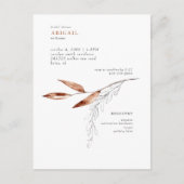 Simple Terracotta Modern Foliage Vrijgezellenfeest Briefkaart (Voorkant)