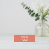 Simple Terracotta Pas getrouwd Wedding Drink Ticke Mini Visitekaartje (Staand voorkant)