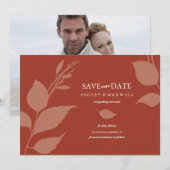 Simple Terracotta Photo Save The Date (Voorkant / Achterkant)