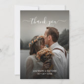 Simple Terracotta Script Overlay Weddenfoto Bedankkaart (Voorkant)