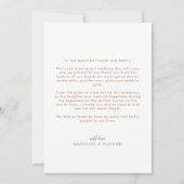 Simple Terracotta Script Overlay Weddenfoto Bedankkaart (Achterkant)