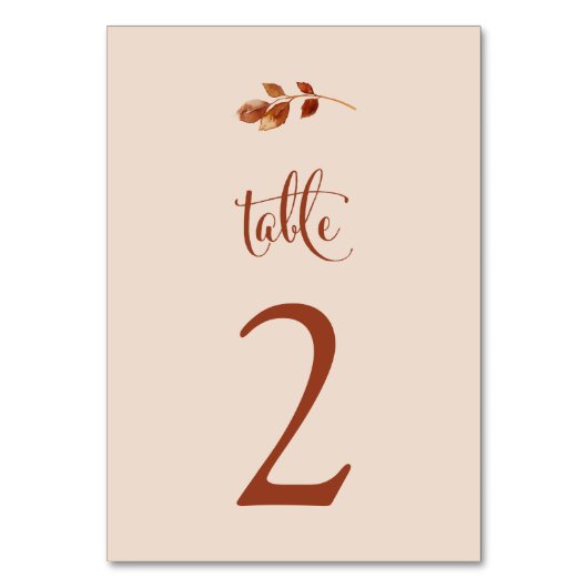 Simple Terracotta Taupe Fall Leaves Boho Wedding Kaart (Voorkant)