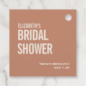 Simple Terracotta Typography Bridal Dank je Bedankjes Labels (Achterkant)