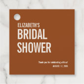 Simple Terracotta Typography Bridal Dank je Bedankjes Labels (Voorkant)