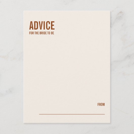 Simple Terracotta typography Vrijgezellenfeest Adv Advieskaart (Voorkant)