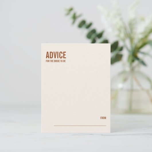 Simple Terracotta typography Vrijgezellenfeest Adv Advieskaart (Staand voorkant)