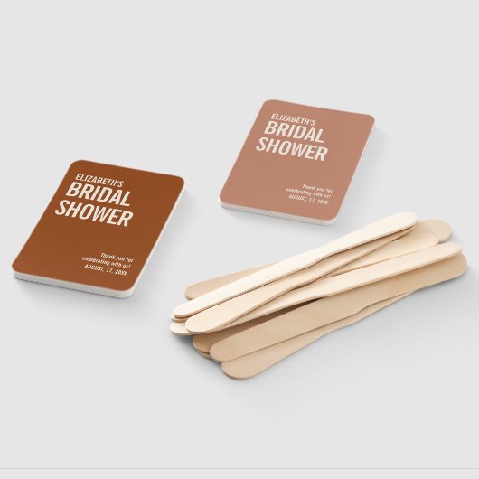 Simple Terracotta Typography Vrijgezellenfeest Handwaaier (Niet-gemonteerd)