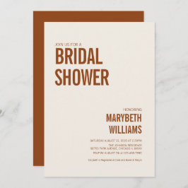 Simple Terracotta Typography Vrijgezellenfeest Kaart