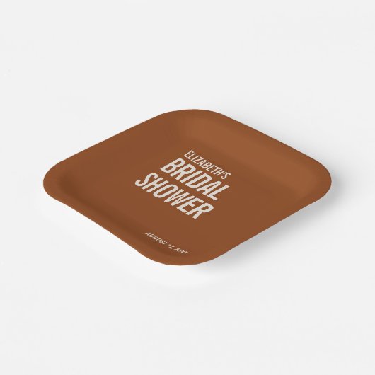 Simple Terracotta Typography Vrijgezellenfeest Papieren Bordje (Gebogen)