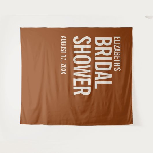 Simple Terracotta Typography Vrijgezellenfeest Wandkleed (Voorkant (horizontaal))