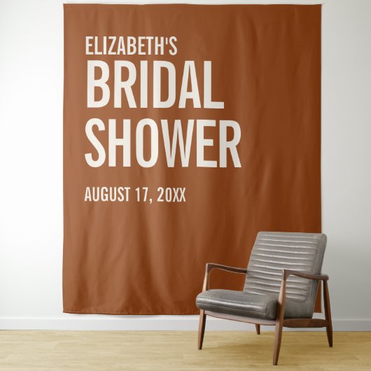 Simple Terracotta Typography Vrijgezellenfeest Wandkleed (In situ)