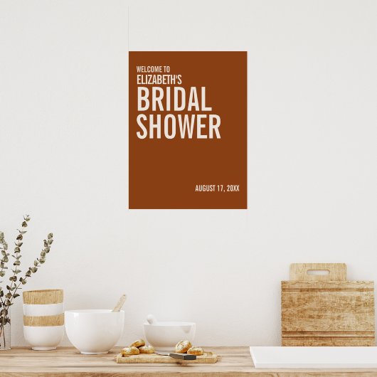 Simple Terracotta Typography Vrijgezellenfeest Wel Poster (Keuken)