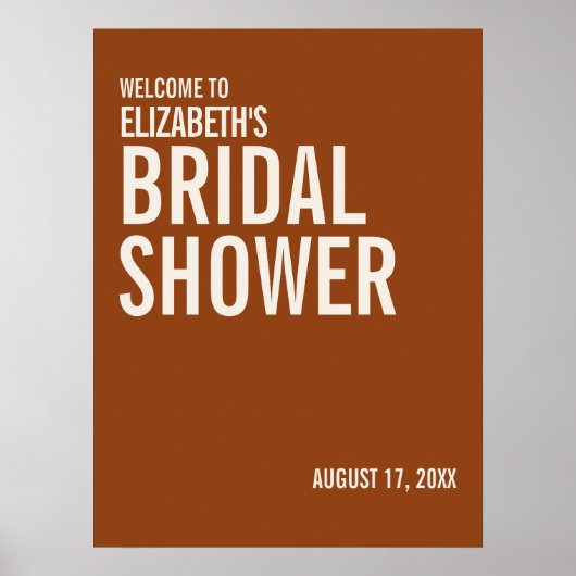 Simple Terracotta Typography Vrijgezellenfeest Wel Poster (Voorkant)