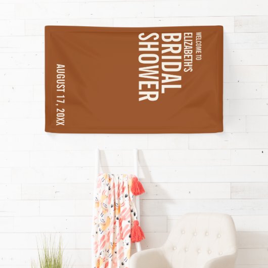 Simple Terracotta Typography Vrijgezellenfeest Wel Spandoek (Insitu)