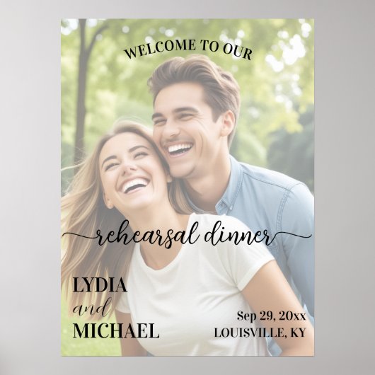 Simple Text Overlay Photo Rehearsal Dinner Poster (Voorkant)