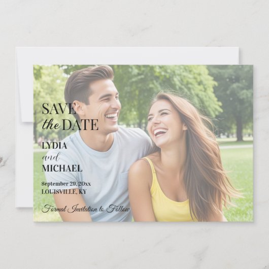 Simple Text Overlay Photo Save The Date (Voorkant)