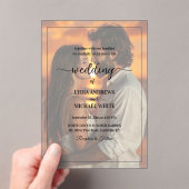 Simple Text Overlay Photo Wedding Acryl Uitnodigingen (Insitu (Draagbaar))