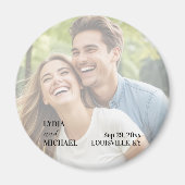 Simple Text Overlay Photo Wedding Favor Magneet (Voorkant)