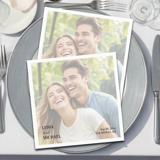 Simple Text Overlay Photo Wedding Servet
