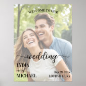 Simple Text Overlay Photo Wedding Welcome Poster (Voorkant)