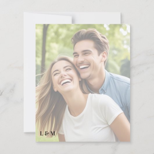 Simple Text Photo Overlay Wedding Menu (Achterkant)