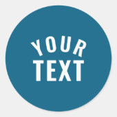 Simple Text Template Womens Long Sleeve Black _1  Ronde Sticker (Voorkant)