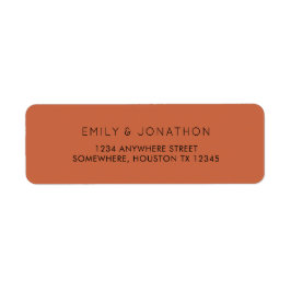 Simple Text Terracotta Return Name Address Etiket