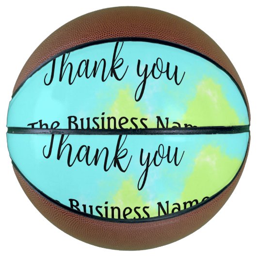Simple thank you add business name details text basketbal (Voorkant)