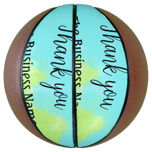 Simple thank you add business name details text basketbal (Verticaal)