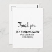 Simple thank you add business name details text briefkaart (Voorkant / Achterkant)
