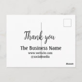 Simple thank you add business name details text briefkaart (Achterkant)