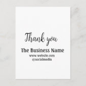 Simple thank you add business name details text briefkaart (Voorkant)