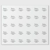 Simple thank you add business name details text cadeaupapier (Vlak)