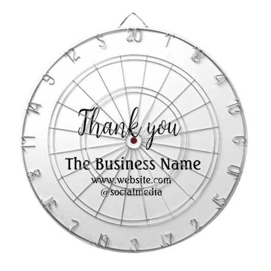 Simple thank you add business name details text dartbord (Voorkant)
