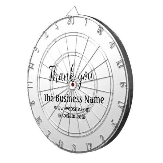 Simple thank you add business name details text dartbord (Voorkant Rechts)