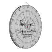 Simple thank you add business name details text dartbord (Voorkant Links)