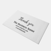 Simple thank you add business name details text deurmat (Schuin)