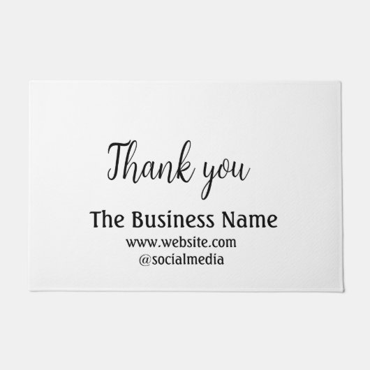 Simple thank you add business name details text deurmat (Voorkant)