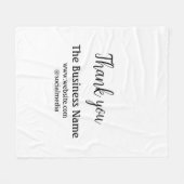 Simple thank you add business name details text fleece deken (Voorkant (Horizontaal))