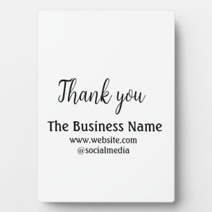 Simple thank you add business name details text fotoplaat