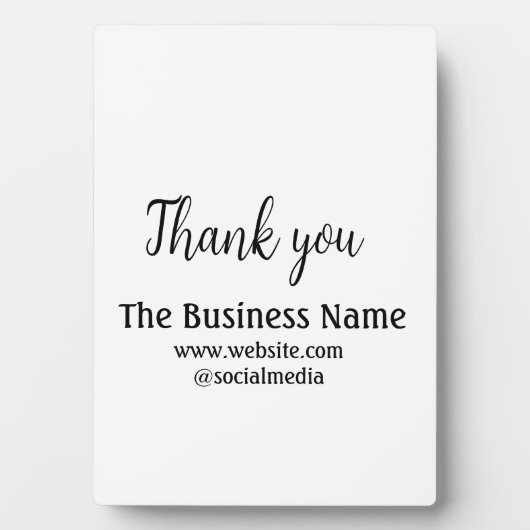 Simple thank you add business name details text fotoplaat (voorkant)