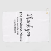 Simple thank you add business name details text golfhanddoek (Horizontaal)