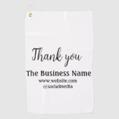 Simple thank you add business name details text golfhanddoek (Voorkant)