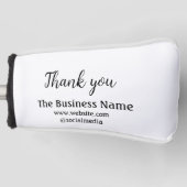 Simple thank you add business name details text golfheadcover (Voorkant)