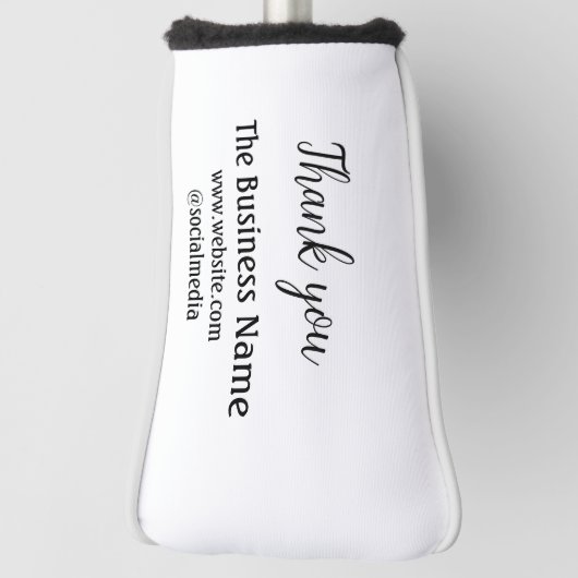 Simple thank you add business name details text golfheadcover (Draai 90)