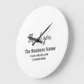 Simple thank you add business name details text grote klok (Hoek)