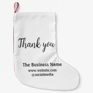 Simple thank you add business name details text kleine kerstsok