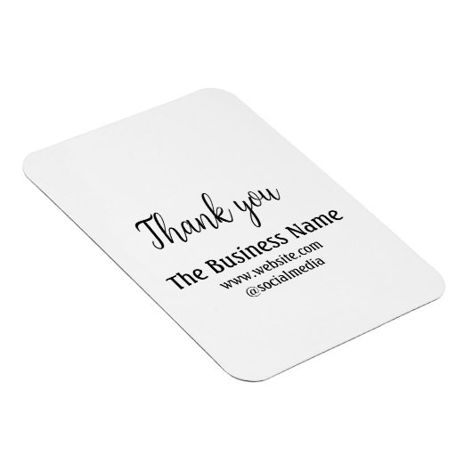 Simple thank you add business name details text magneet (Rechterzijde)